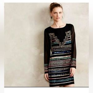 EUC Mara Hoffman long sleeve sequin cocktail dress